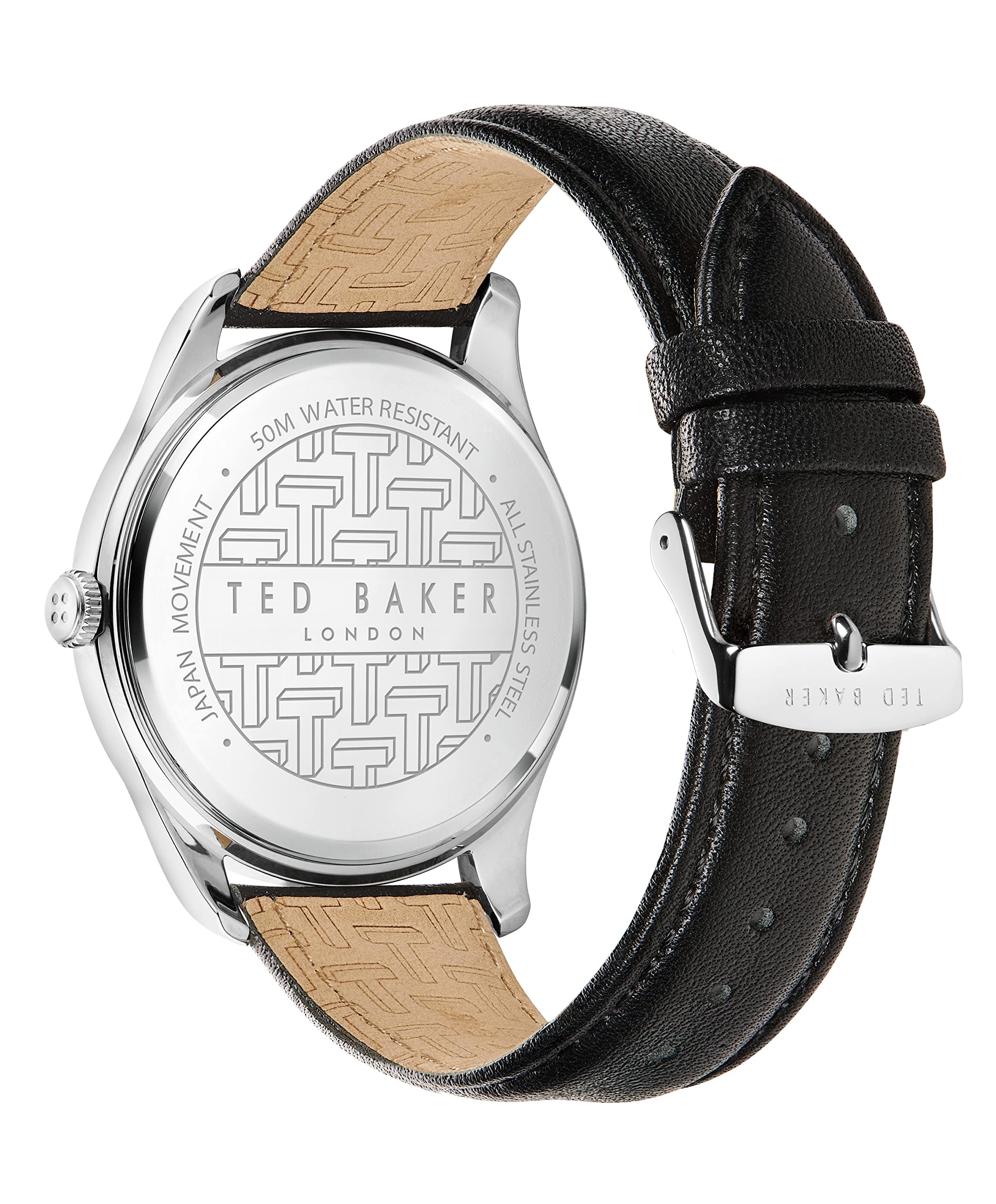 Ted Baker Leytonn Brogue Black Leather Strap Watch (Model: BKPLTS2029I)