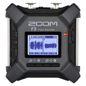 Zoom F3 Professional Field Recorder, 32-Bit Float Recording, 2 Channel Recorder, Dual AD Converters, 2 Locking XLR Inputs, Battery Powered, Wireless Control