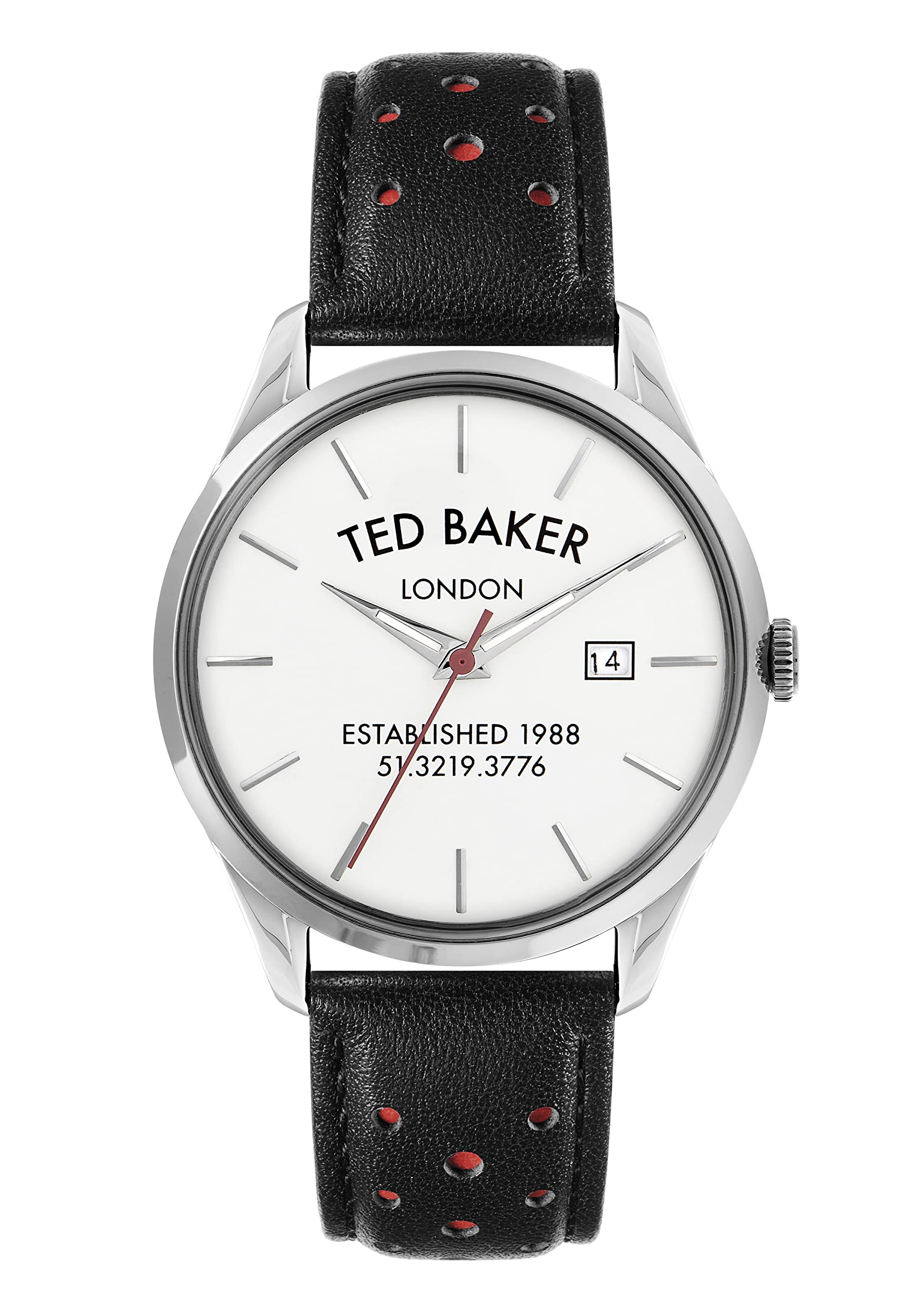 Ted Baker Leytonn Brogue Black Leather Strap Watch (Model: BKPLTS2029I)