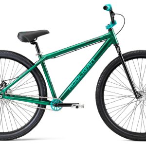 Mongoose Hooligan AL Adult BMX bike, 29x3-Inch Wheels, Lightweight Aluminum Frame, Single Speed, Disc Brakes, Green