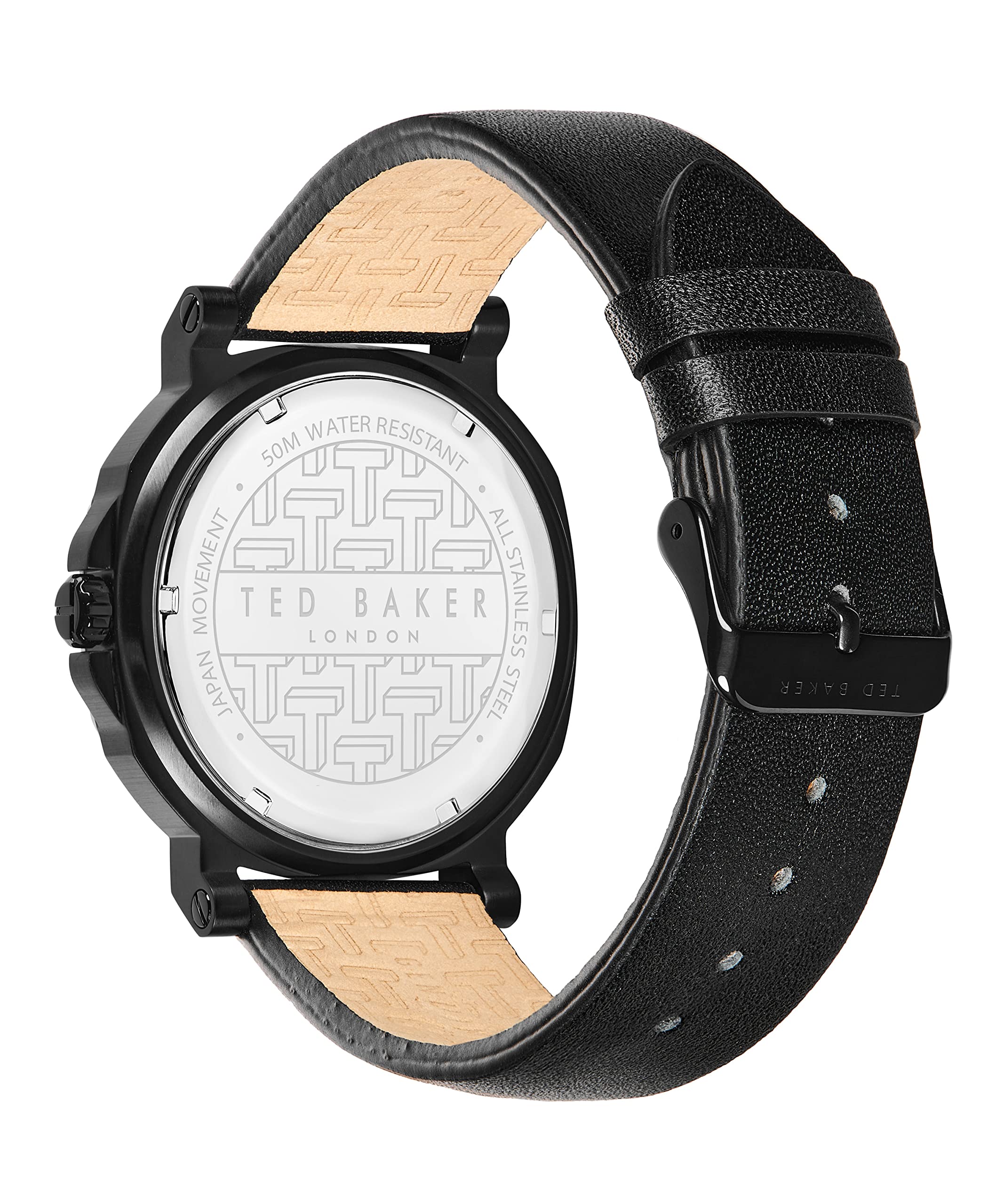 Ted Baker Actonn Black Leather Strap Watch (Model: BKPACS2019I)