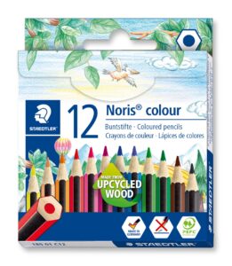 staedtler 185 01 c12 noris colour half-length pencils - assorted colours (pack of 12)