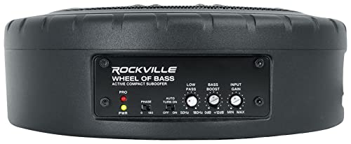 Rockville WHEEL OF BASS 8" Slim Under-Seat Powered Truck/Car Audio Subwoofer Sub