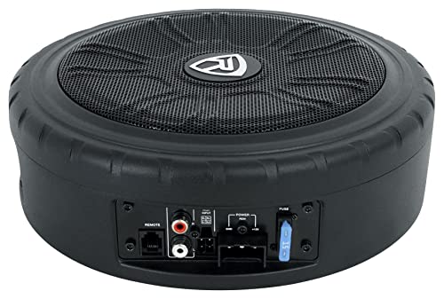 Rockville WHEEL OF BASS 8" Slim Under-Seat Powered Truck/Car Audio Subwoofer Sub