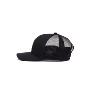 ARIAT Men's Monochrome Shield Logo Cap, Black with Mesh Back, Adjustable Snap-Back Closure