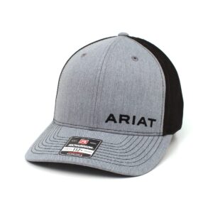 ariat men's grey snapback flexfit off set logo cap