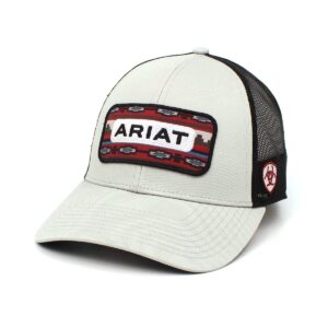 ARIAT Men's Grey Snapback Southwest Logo Patch Cap