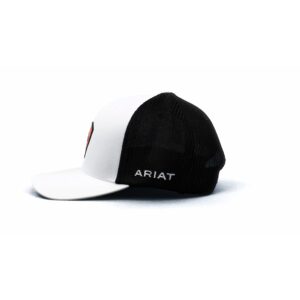 ARIAT Men's White Snapback Flexfit Shield Logo Cap