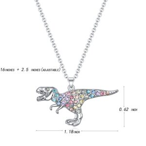 SUMFAN T-Rex Dinosaur Necklace for Teen Girls Women,Animal Tyrannosaurus Pendant Jewelry Gift for Girls Daughter Granddaughter Niece, Birthday Valentine's Day Gifts for Girls (T-Rex Necklace)