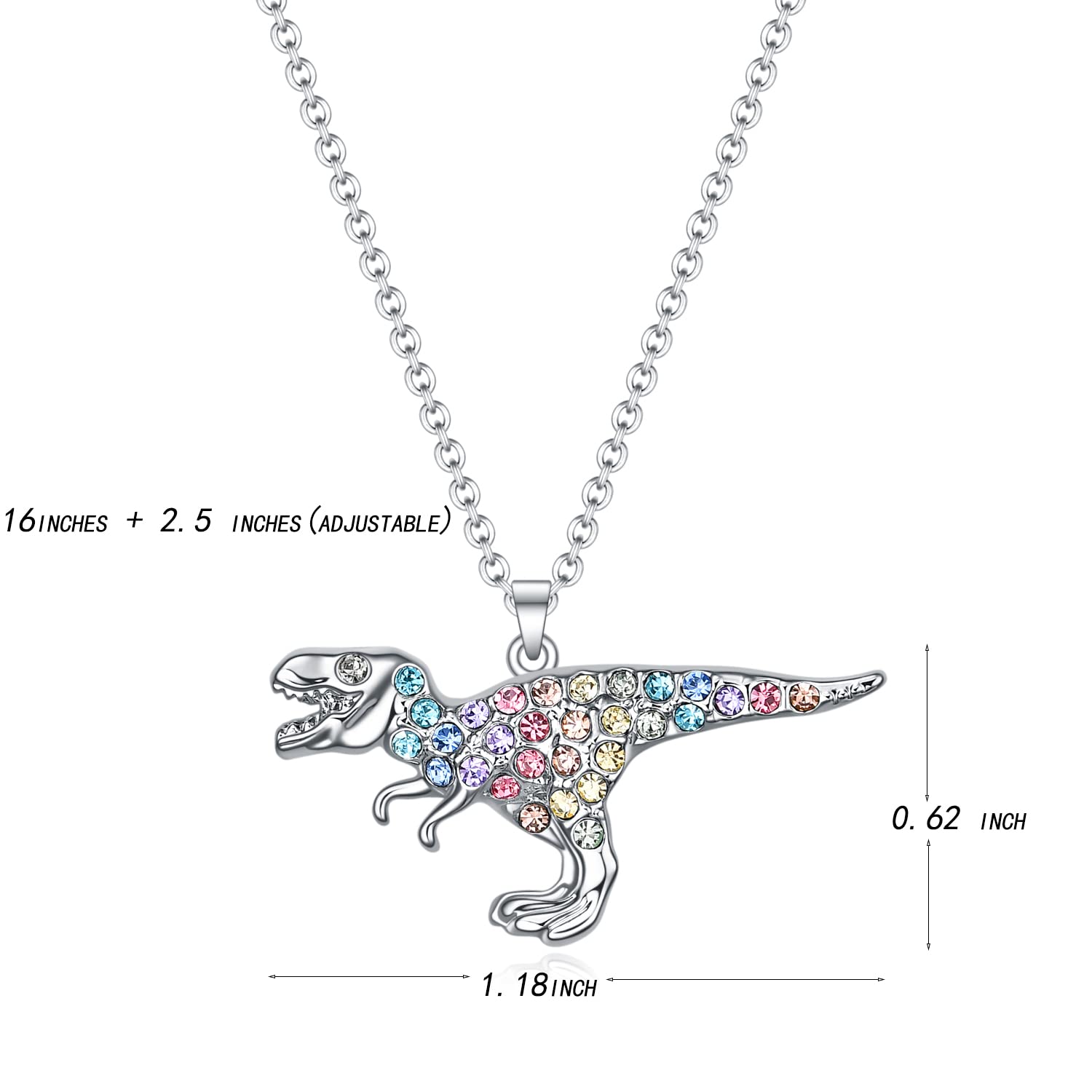 SUMFAN T-Rex Dinosaur Necklace for Teen Girls Women,Animal Tyrannosaurus Pendant Jewelry Gift for Girls Daughter Granddaughter Niece, Birthday Valentine's Day Gifts for Girls (T-Rex Necklace)