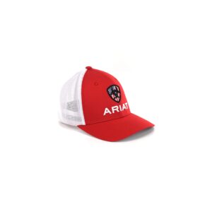 ARIAT Men's Red Flexfit USA Shield Logo Cap