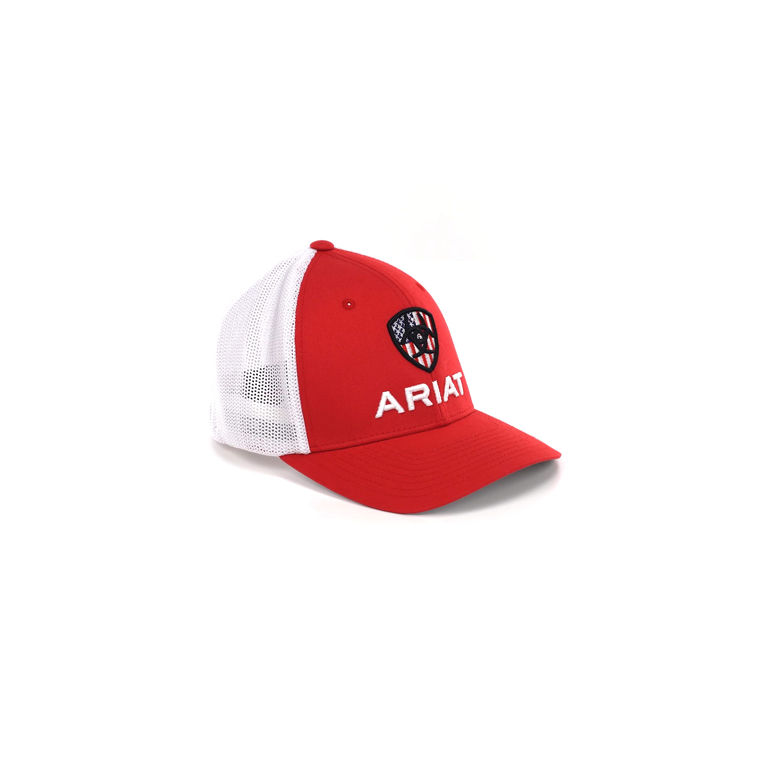 ARIAT Men's Red Flexfit USA Shield Logo Cap