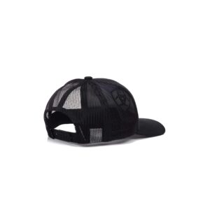 ARIAT Men's Monochrome Shield Logo Cap, Black with Mesh Back, Adjustable Snap-Back Closure