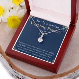 Meaningful Jewelry Gifts For Wedding Planner Necklace from bride and groom Thnak you gift for Event Organizer Jewelry for Wedding Ceremony Keepsake gift with Message Card (Standard Black Box)