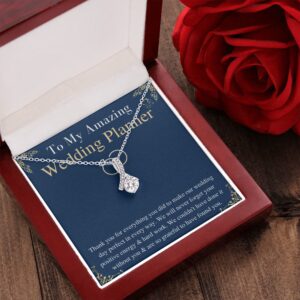 Meaningful Jewelry Gifts For Wedding Planner Necklace from bride and groom Thnak you gift for Event Organizer Jewelry for Wedding Ceremony Keepsake gift with Message Card (Standard Black Box)