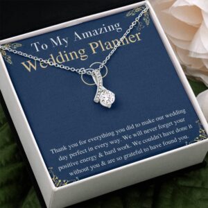 Meaningful Jewelry Gifts For Wedding Planner Necklace from bride and groom Thnak you gift for Event Organizer Jewelry for Wedding Ceremony Keepsake gift with Message Card (Standard Black Box)