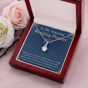 Meaningful Jewelry Gifts For Wedding Planner Necklace from bride and groom Thnak you gift for Event Organizer Jewelry for Wedding Ceremony Keepsake gift with Message Card (Standard Black Box)