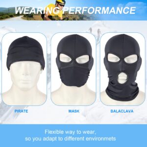 Geyoga Balaclava Covering Three Holes Full Face Covering Summer Thin Open Face Hood Windproof Motorcycle Face Cover (Black, Blue, White, Gray,4 Pieces)