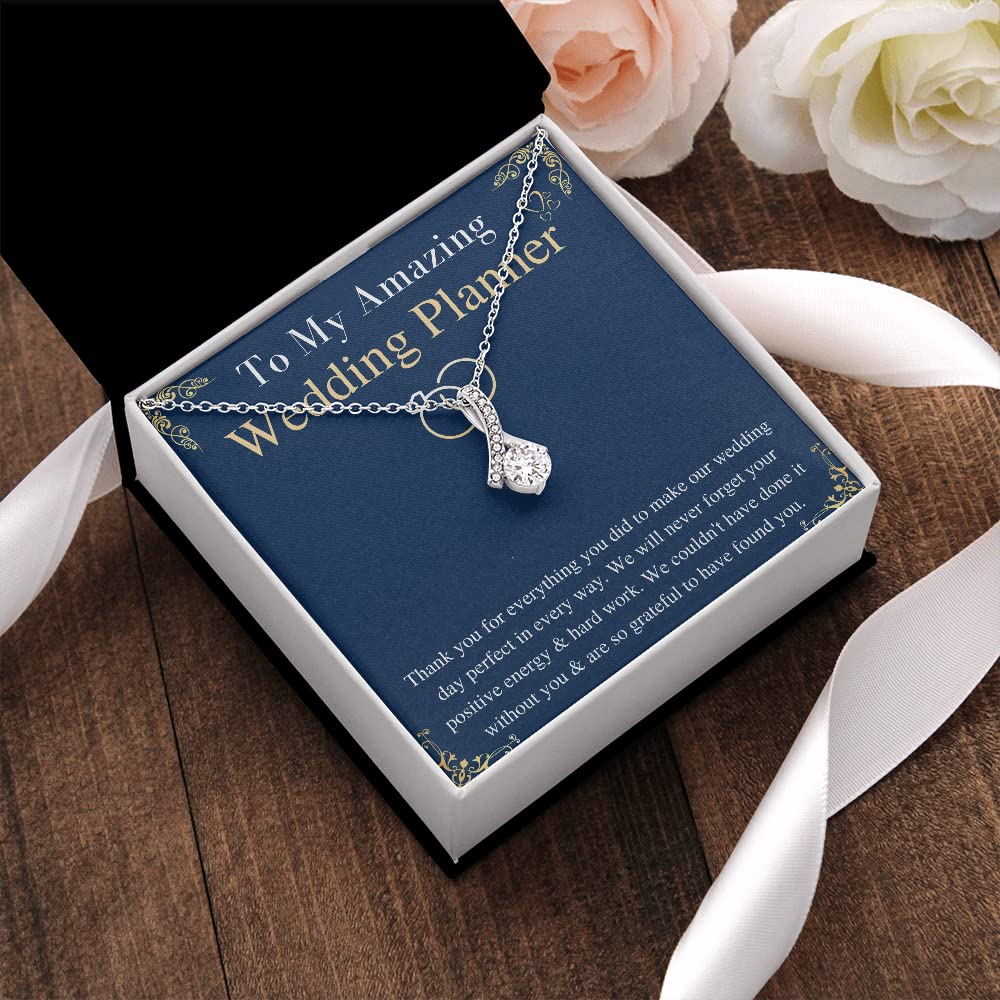 Meaningful Jewelry Gifts For Wedding Planner Necklace from bride and groom Thnak you gift for Event Organizer Jewelry for Wedding Ceremony Keepsake gift with Message Card (Standard Black Box)