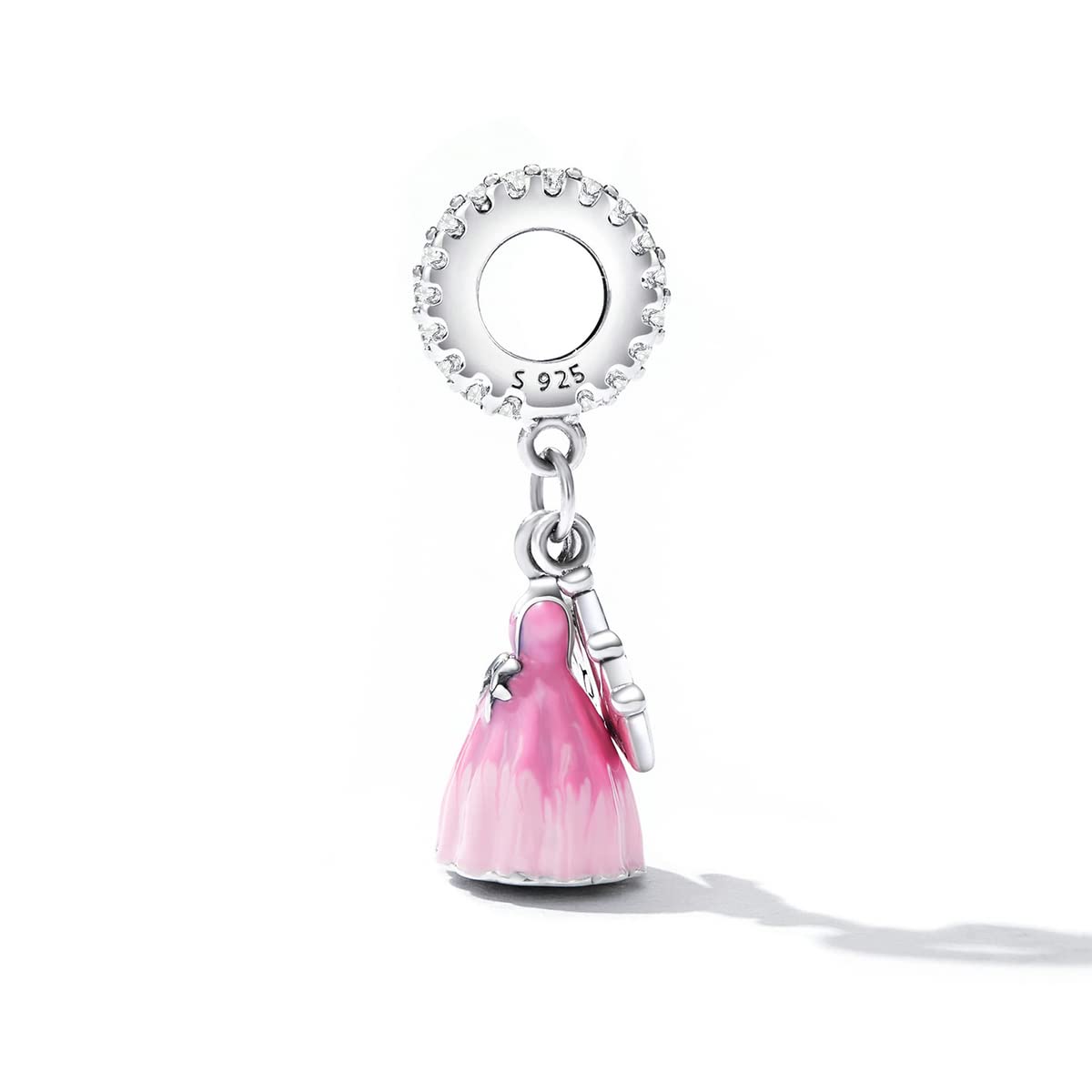 Dress & Crown Pendant Charm 925 Sterling Silver Charm Fits For Pandora Bracelet