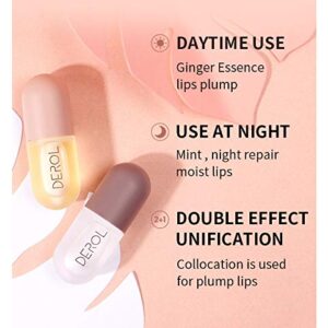 2 Pcs Lip Plumpe - Lip Plumper Set,Natural Lip Plumper,Natural Lip Care, Day & Night Serum