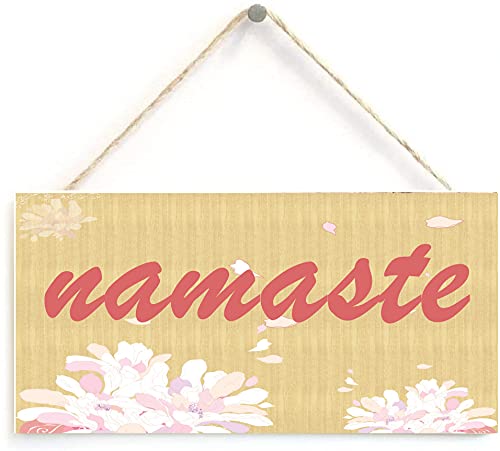 Wood Products Namaste at Home Wooden Plank Sign Yoga Sign, Namaste Sign, Yoga Decor, Yoga Studio Decor, Yogi Decor, Meditation Room Decor,Size 5 X 10 Inch Xiaobaobe002 (Bdanmiji15)