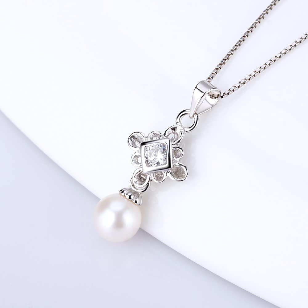 LGSY Sterling Silver Chinese Knot CZ Bail Pin Pendant Fitting for Pearl Jewelry, Design Pendant Mount for Women DIY Jewelry Making