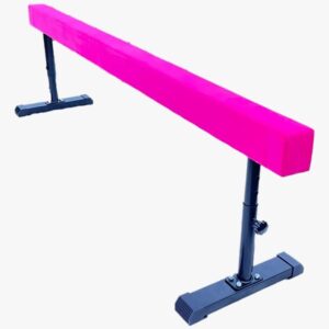 XDance Gymnastics Bar Kip Bar for Kids 3 in 1 Set with Adjustable Balance Tube, 6'x4' Tumble Mat, Expandable Height 3 to 5 FT Horizontal Bar Junior Gymnast Gymnastic Bar Asymmetric Bar Pink