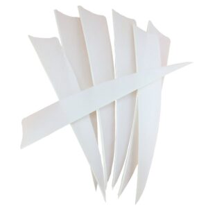 ontfihs 100pcs 5" shield rw archery arrow turkey feathers fletching 5 inch hunting arrow accessories (white)