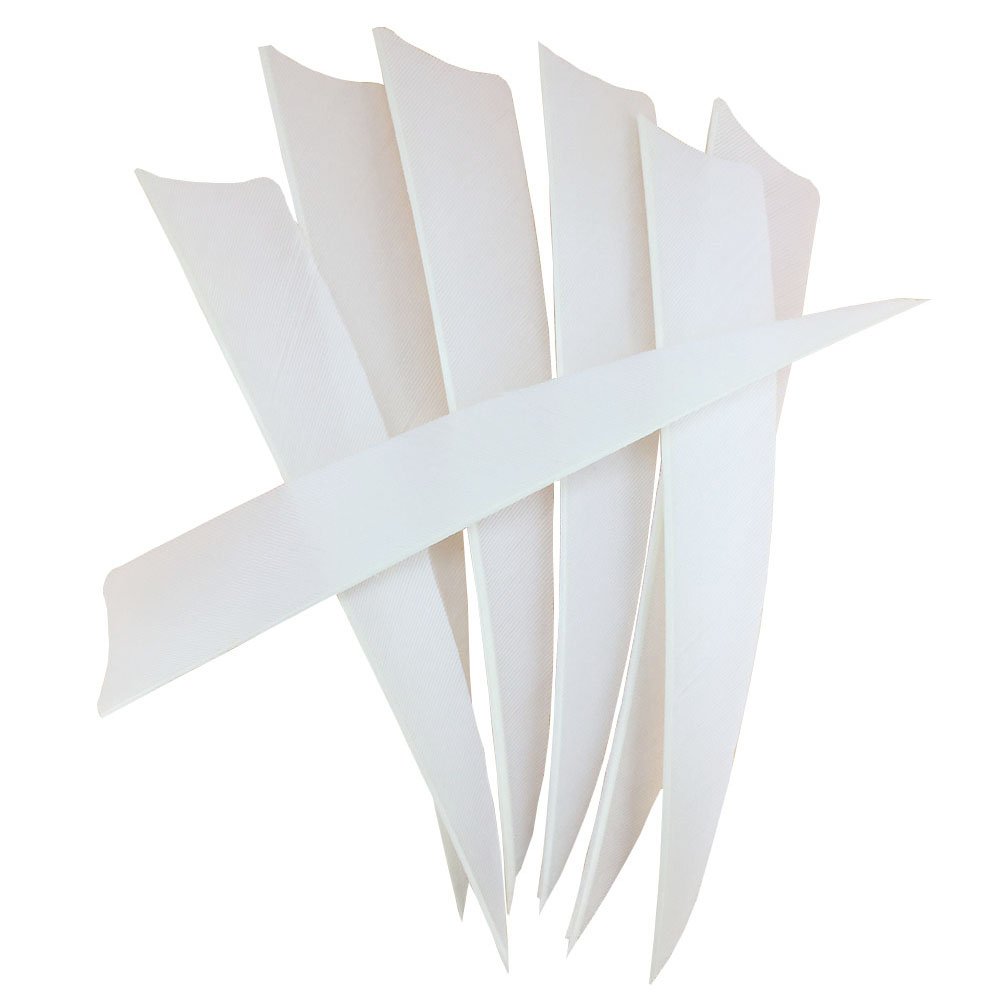 ONTFIHS 100PCS 5" Shield RW Archery Arrow Turkey Feathers Fletching 5 inch Hunting Arrow Accessories (White)