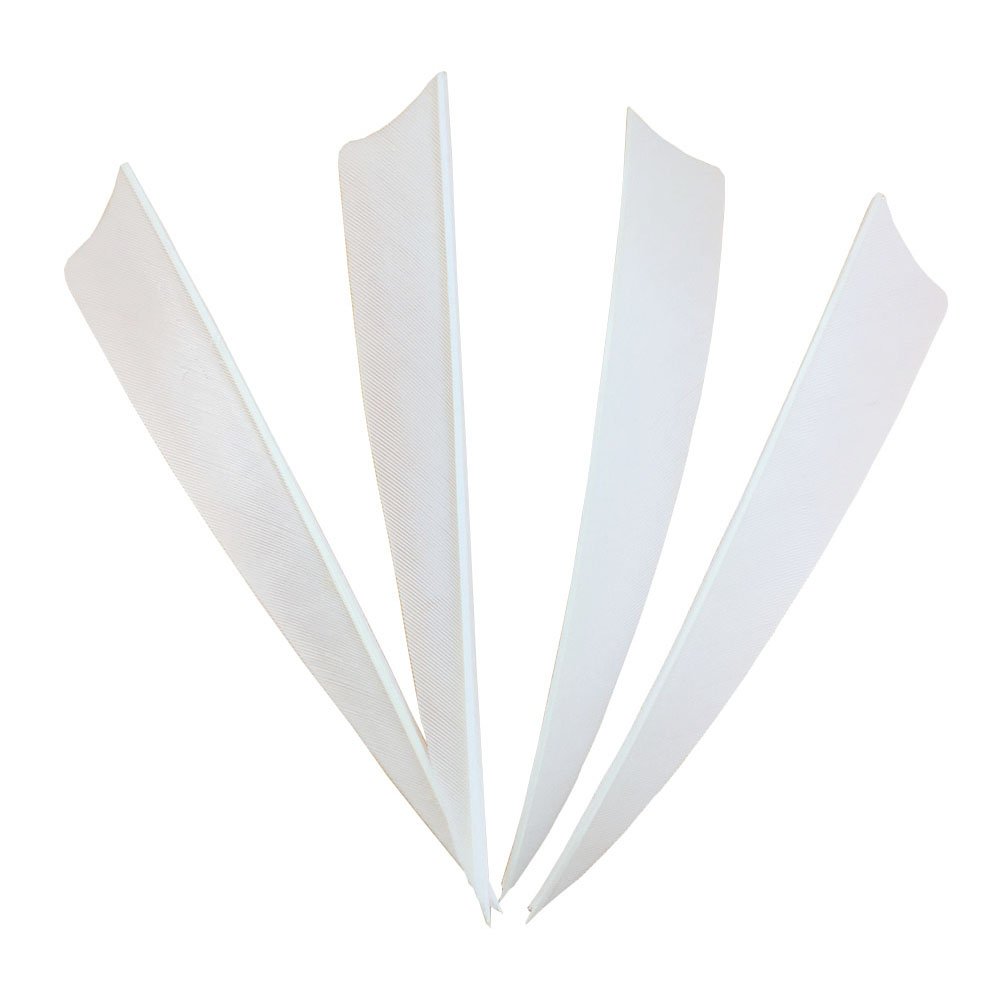 ONTFIHS 100PCS 5" Shield RW Archery Arrow Turkey Feathers Fletching 5 inch Hunting Arrow Accessories (White)