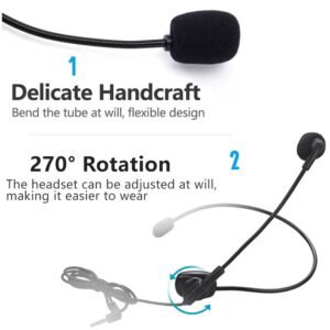 VOVIGGOL Upgraded Wired Microphone Headset with 270 Rotation Mic, Flexible Boom for Voice Amplifier, 3.5mm Connector Jack, Suitable for Singing, Speaking, Teaching