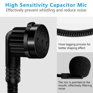 VOVIGGOL 2Pcs Microphone Headset Mic, Flexible Wired Boom for Voice Amplifier, 3.5mm Connector Jack Headset Microphone for Singing, Speaking, Teachers, Coaches, Presentations, Seniors and More