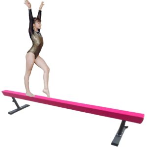 XDance Gymnastics Bar Kip Bar for Kids 3 in 1 Set with Adjustable Balance Tube, 6'x4' Tumble Mat, Expandable Height 3 to 5 FT Horizontal Bar Junior Gymnast Gymnastic Bar Asymmetric Bar Pink