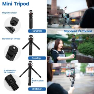 USTOPE Mini Tripod Tabletop Small Tripod Desktop Camera Stand Hand Tripod Mount for Camera Cell Phones Webcam Projector with Smartphone Clip