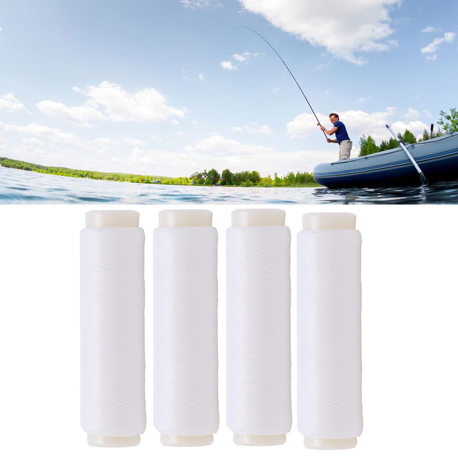 Bait Line, Fishing Accessory Nylon Bait Line 4pcs 100/200m Nylon Fishing Rubber Band Line High Elastic Fishing Accessories for Freshwater Fishing(number 2)