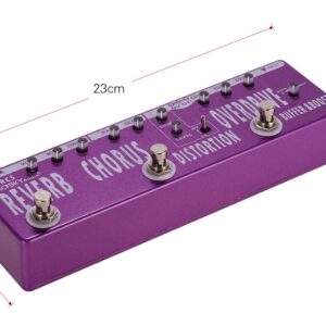 MOSKYAudio Multi-functional Guitar Effect Pedal with 6 Effects Pedal in 1 Unit Buffer + Booster + Overdrive + Distortion + Chorus + Reverb Effects (RC5)