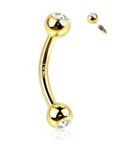 cocharm 14k gold short belly button rings 14g 8mm real gold cute upper belly piercing rings solid gold 14k navel rings navel piercing jewelry