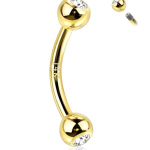 COCHARM 14K Gold Short Belly Button Rings 14G 8mm Real Gold Cute Upper Belly Piercing Rings Solid Gold 14K Navel Rings Navel Piercing Jewelry