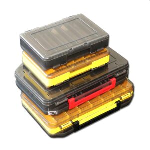 Gigicloud Plastic Fishing Tackle Accessory Box Fishing Lure Box Case 12 14 Room Double Sided Fishing Lure Bait Hooks Storage Box Case Container For Fishing Bait Plastic Storage Box