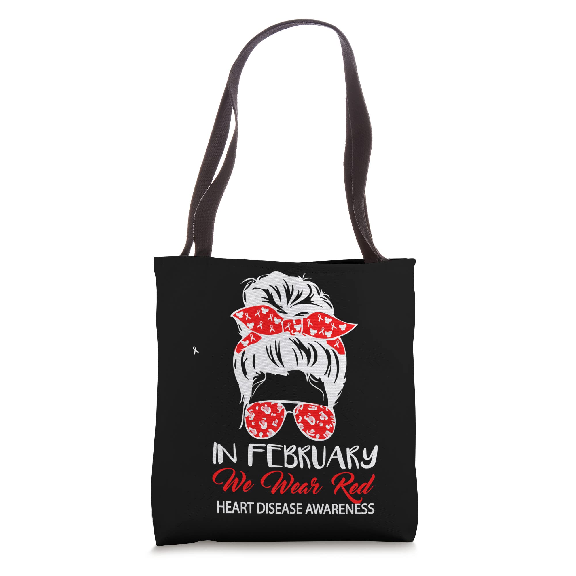 February Wear Red Heart Disease Survivor Awareness Graphic Tote Bag