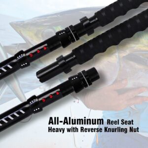 Fiblink Bent Butt Trolling Rod 2-Piece Saltwater Offshore Fishing Rod Big Game Roller Rod Conventional Boat Pole (6' / 80-120lb)