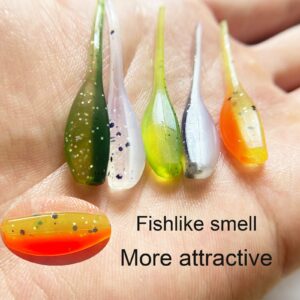 50Pcs Crappie Jigs Lure Set 2 inch Crappie Bait Crappie Jig Heads Hooks Fishing Lures for Crappie (B:10pcs 1/8oz jigs and 40pcs Lures)