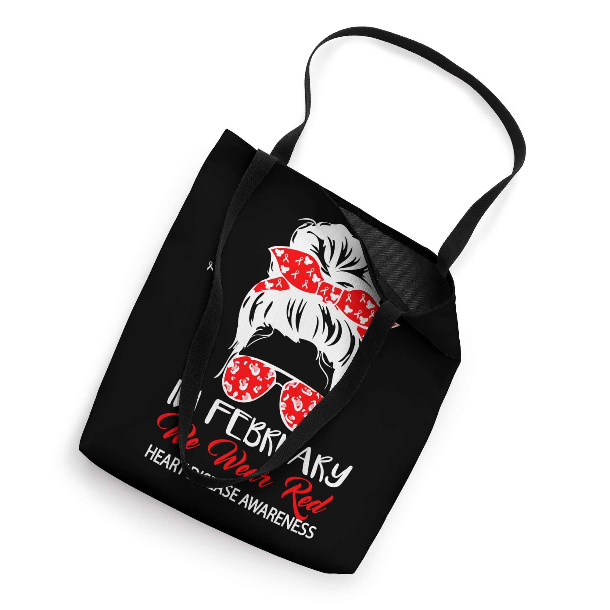 February Wear Red Heart Disease Survivor Awareness Graphic Tote Bag