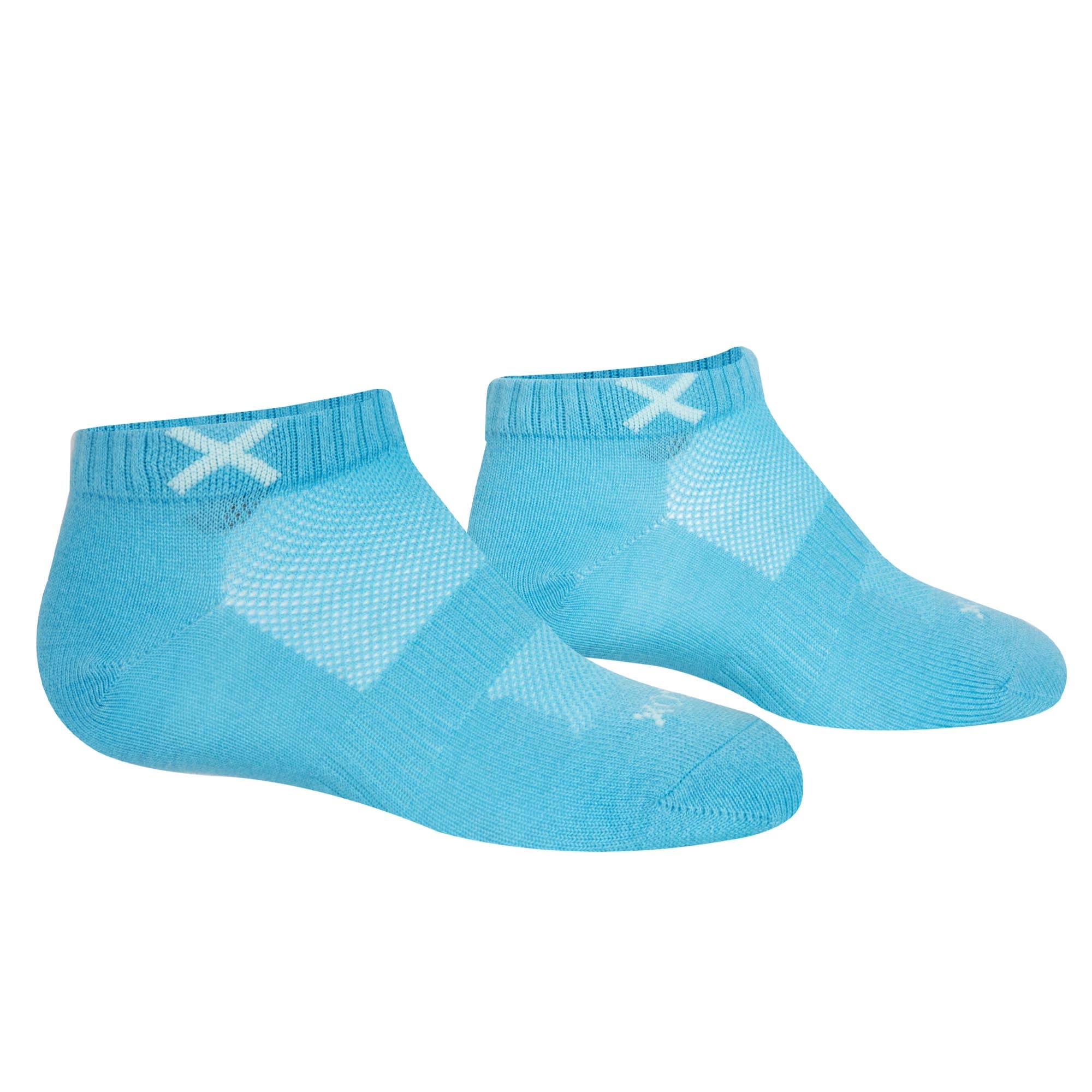 Odd Sox - Basix Ankle Socks for Women, Comfort Athletic Fit, Cotton Blend, Sky Heather