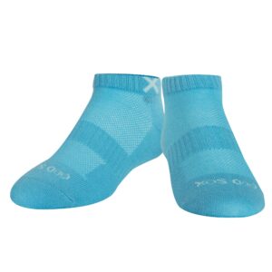 Odd Sox - Basix Ankle Socks for Women, Comfort Athletic Fit, Cotton Blend, Sky Heather