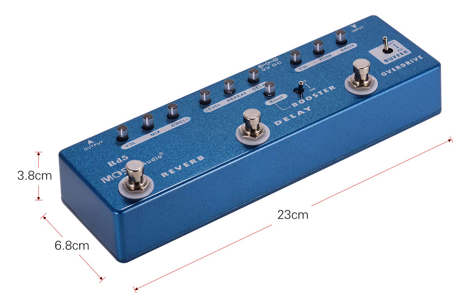 MOSKYAudio Multi Effects Pedal Combined Guitar Effect with 5 Effects Pedal in 1 Unit (RD5)