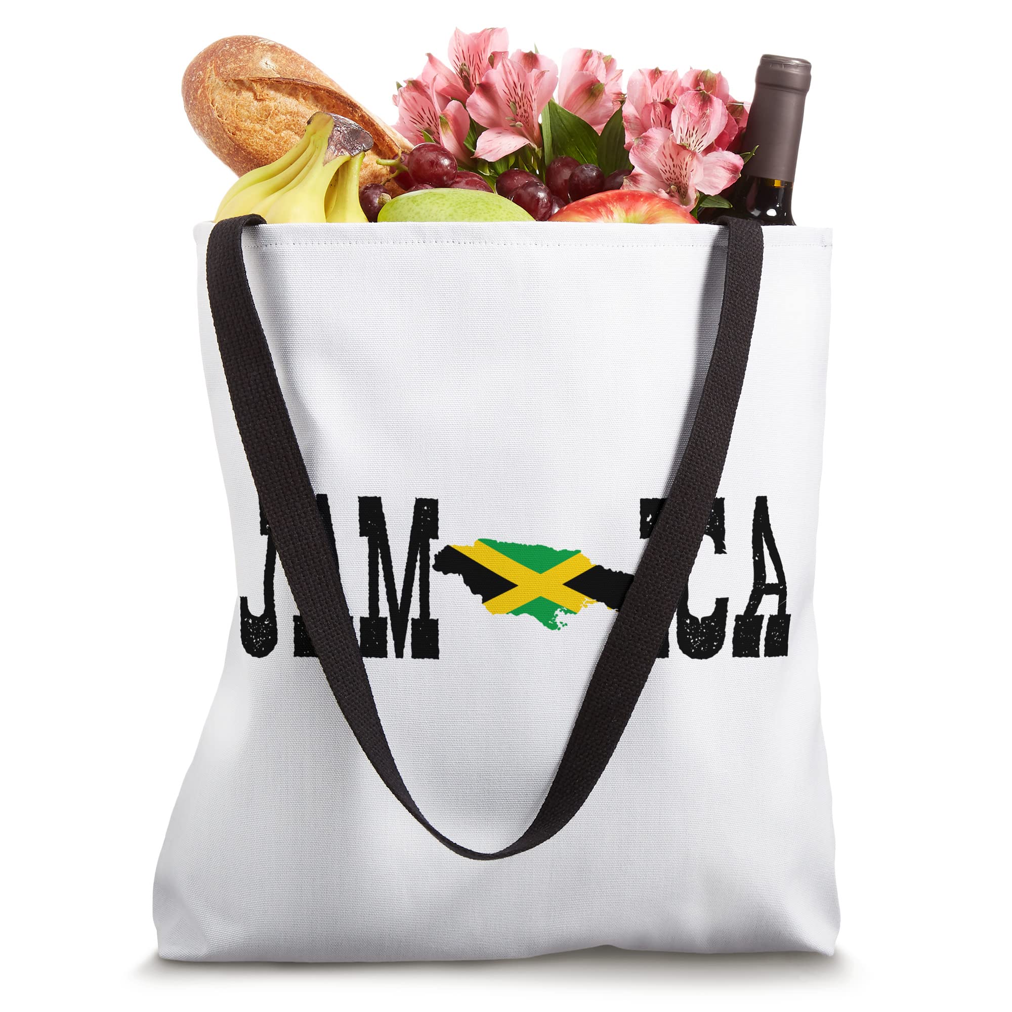 Jamaica Jersey for Love Jamaica Flag Silhouette Jamaican Tote Bag