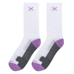 Odd Sox - Basix Crew Socks for Women, Comfort Athletic Fit, Mid-Calf, Purple White Heather