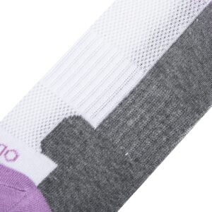 Odd Sox - Basix Crew Socks for Women, Comfort Athletic Fit, Mid-Calf, Purple White Heather